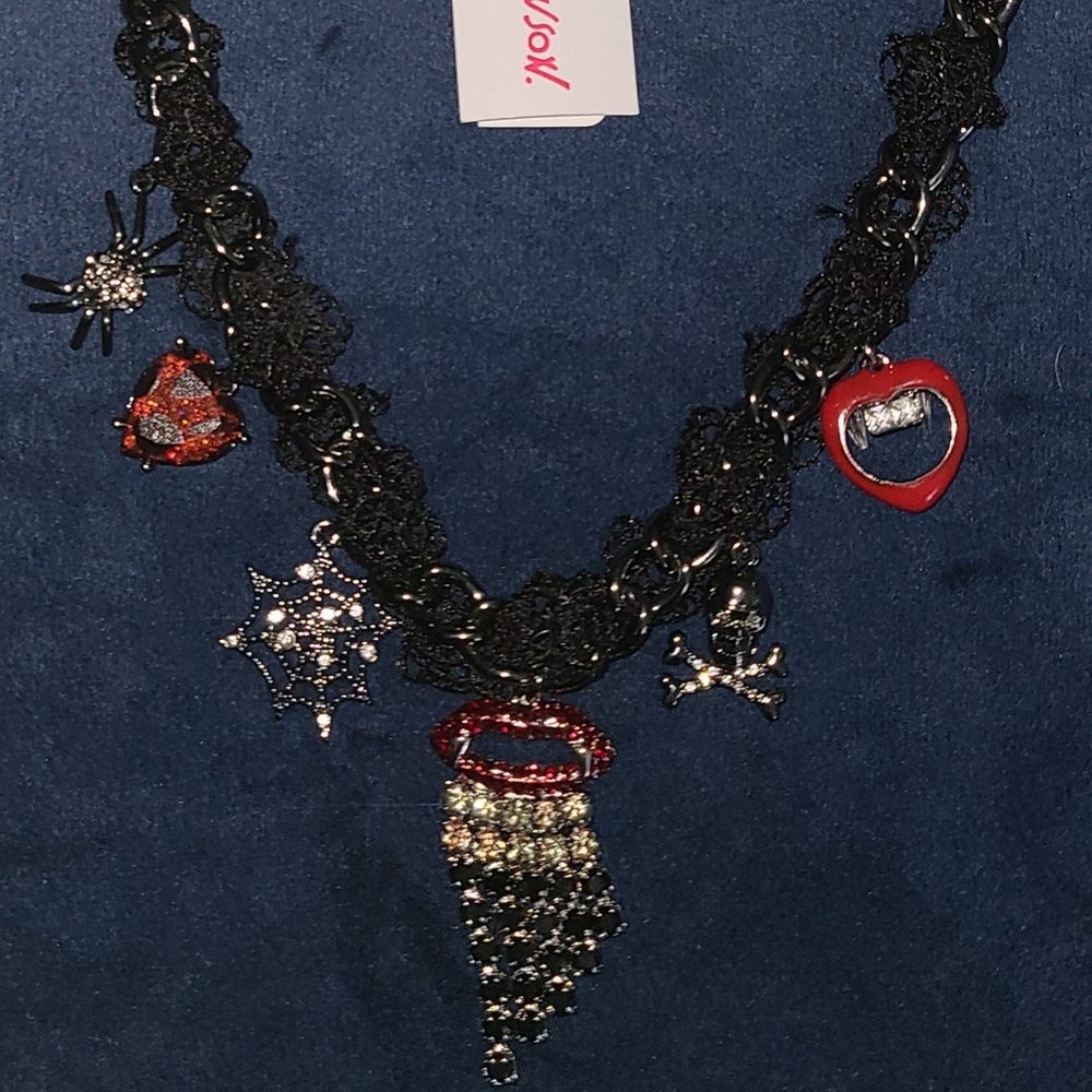 Betsey Johnson Glampire Vampire Earrings and Necklace Set
